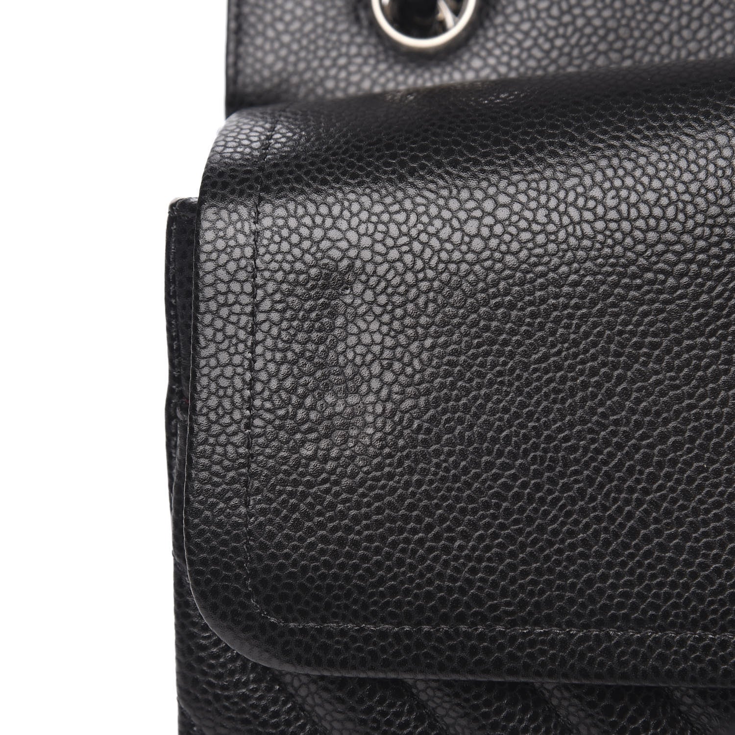 Chanel Caviar Chevron Quilted Jumbo Double Flap Black 11 of 11