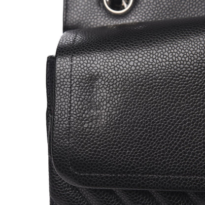 Chanel Caviar Chevron Quilted Jumbo Double Flap Black 11 of 11