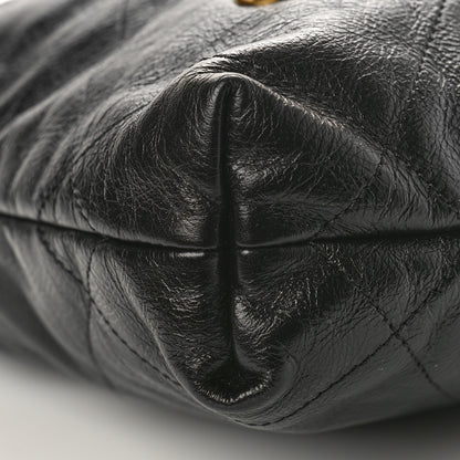 Chanel Shiny Crumpled Calfskin Quilted Pearl Mini Chanel 22 Black 8 of 9