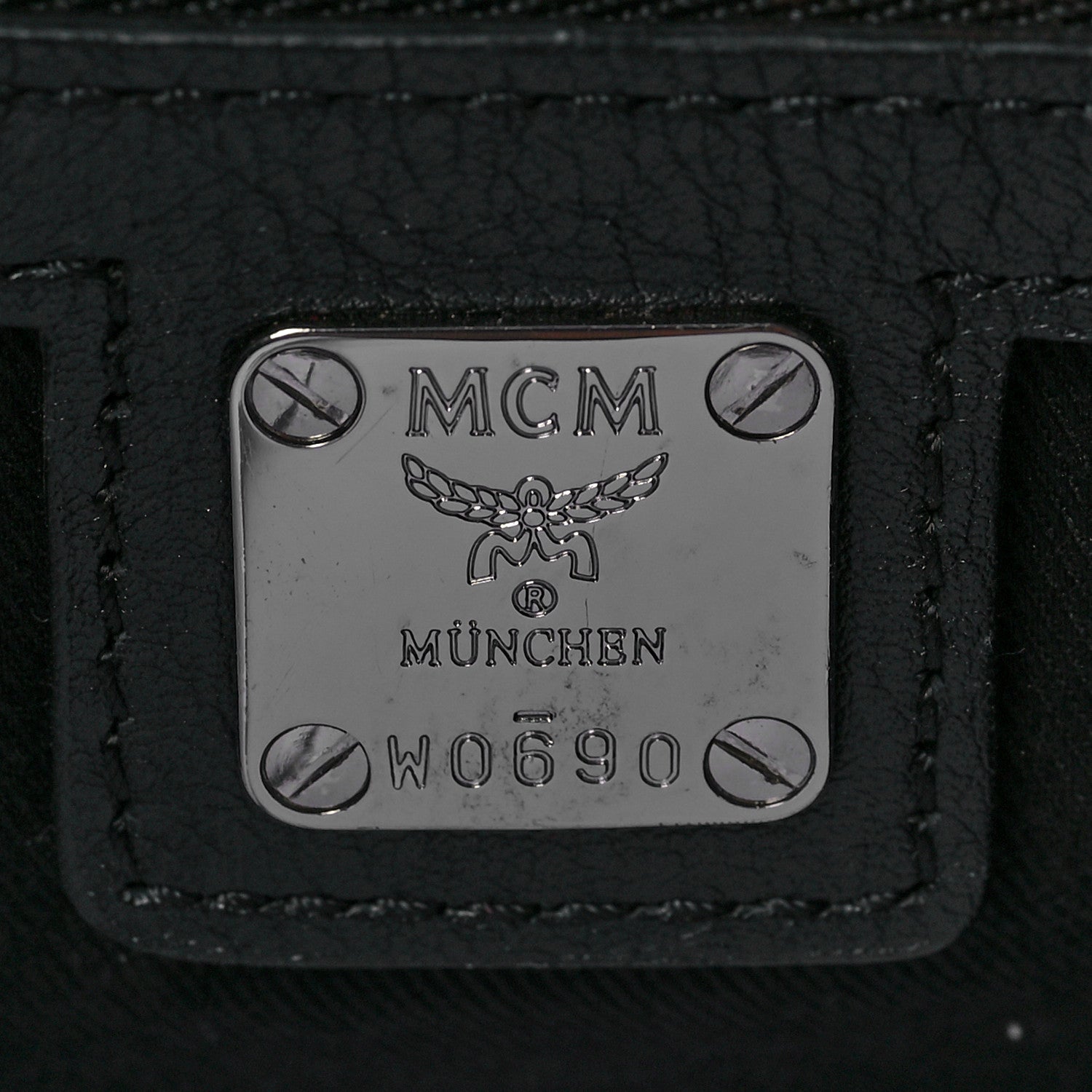 MCM Calfskin Ottomar Monogram Large Klara Hobo Black Red 6 of 7