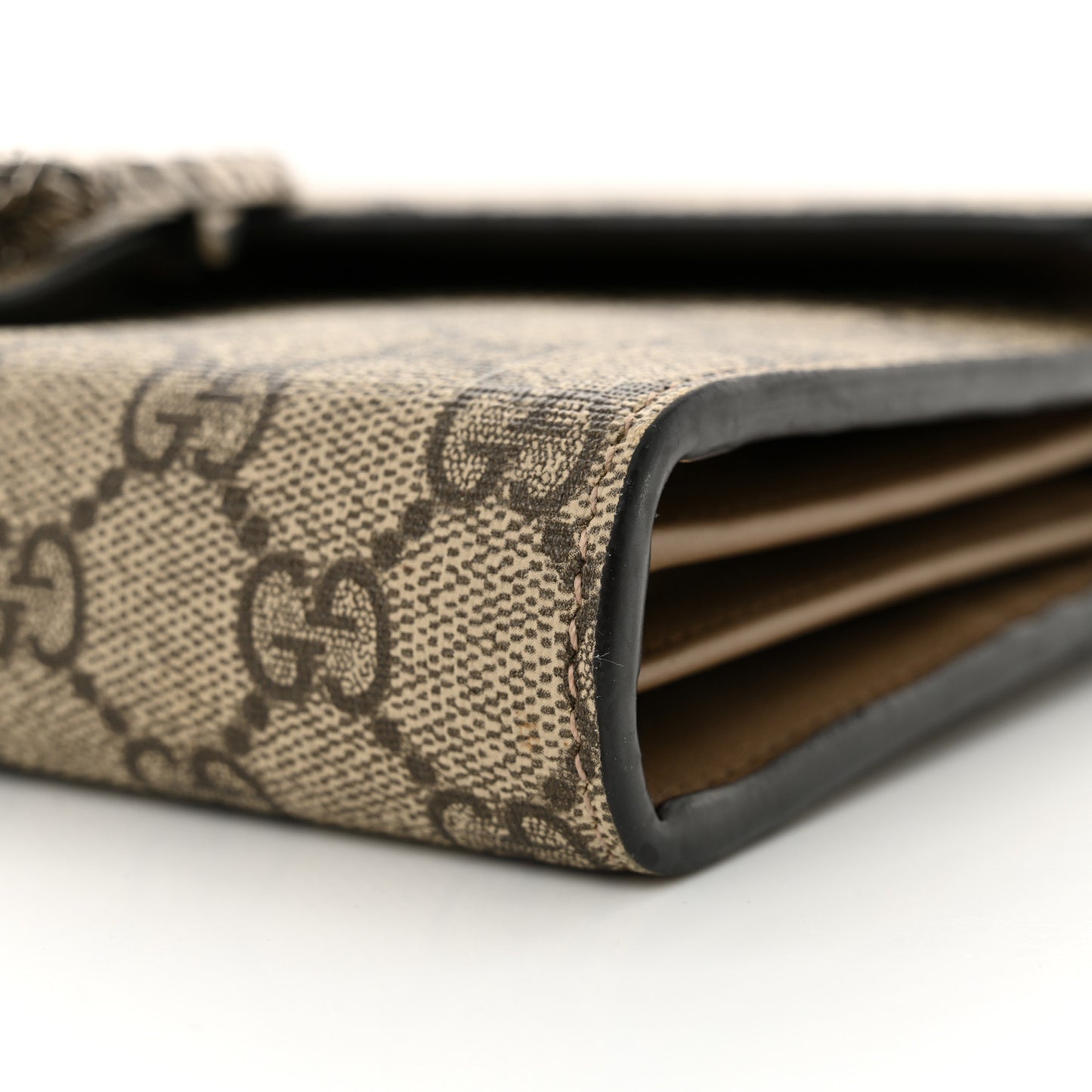 GG Supreme Monogram Mini Dionysus Chain Wallet Beige Taupe