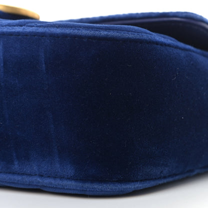 Gucci Velvet Matelasse Mini GG Marmont Shoulder Bag Cobalt Blue 9 of 9