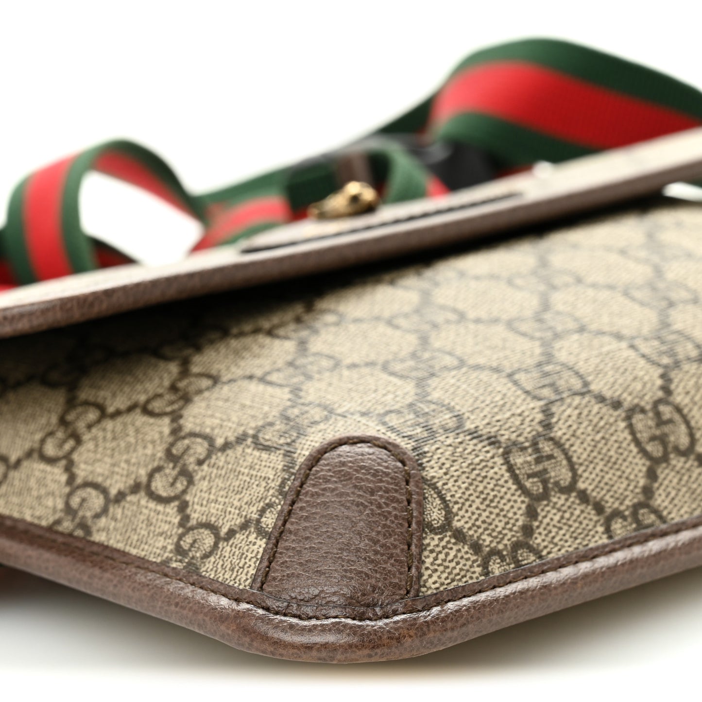 GG Supreme Monogram Neo Vintage Web Belt Bag Brown