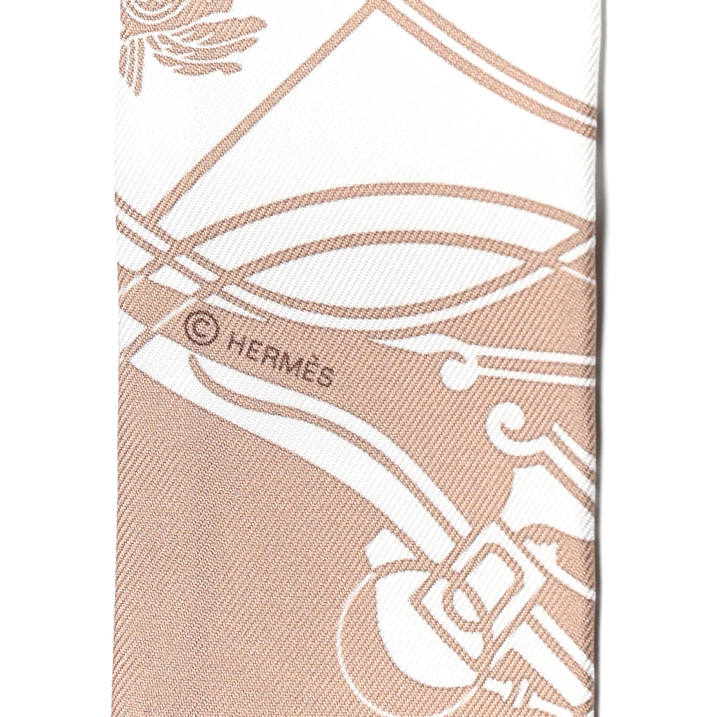 Silk Ex-Libris Twilly Beige White Caramel