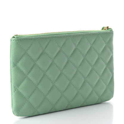 Chanel Caviar Quilted Small Cosmetic Case Light Green 3 of 11