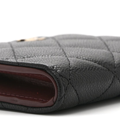 Chanel Caviar Quilted CC Zip Around Card Holder Wallet Black 8 of 10