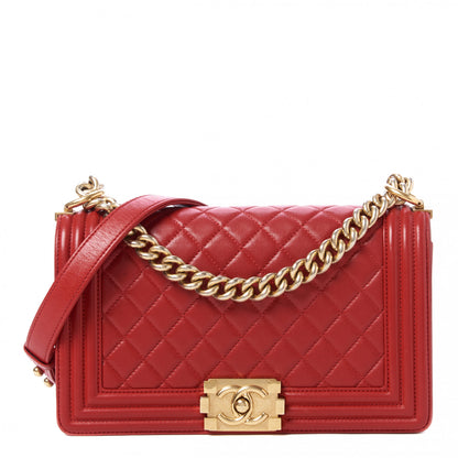 Chanel Lambskin Quilted Medium Boy Flap Red 1 of 9