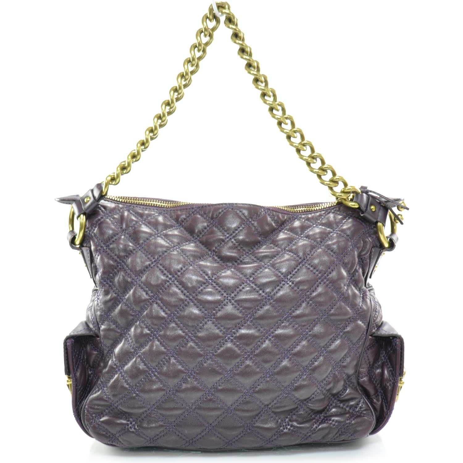 Marc Jacobs Leather Quilted Multipocket Hobo Violet 4 of 8