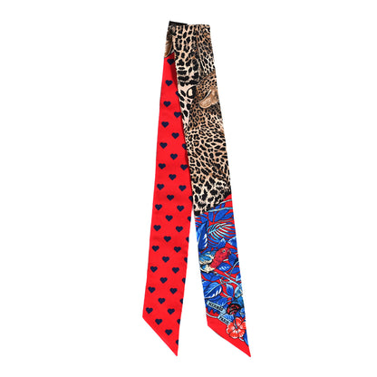 Hermes Silk Jungle Love Love Twilly Rouge Marine Fauve 2 of 4