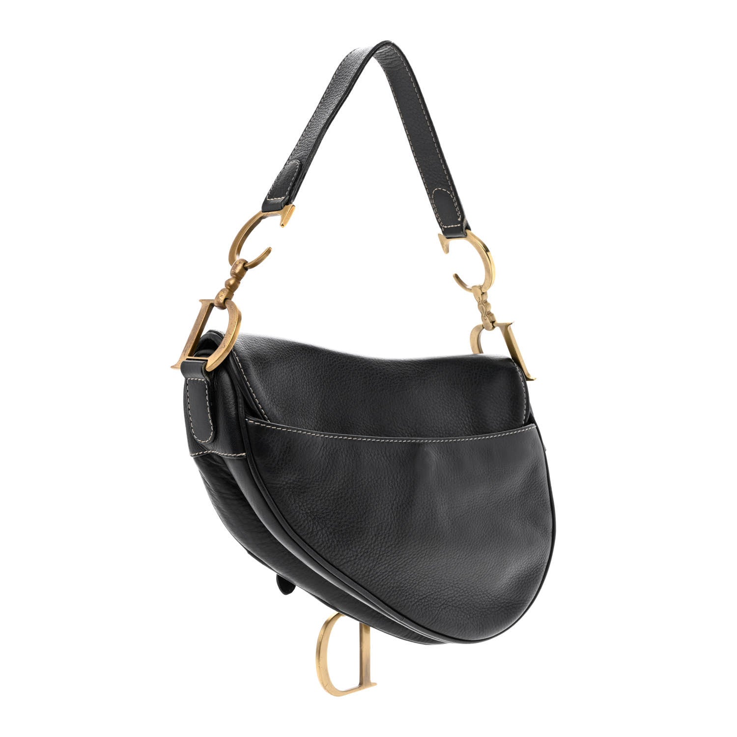 Christian Dior Calfskin Saddle Bag Black 3 of 16