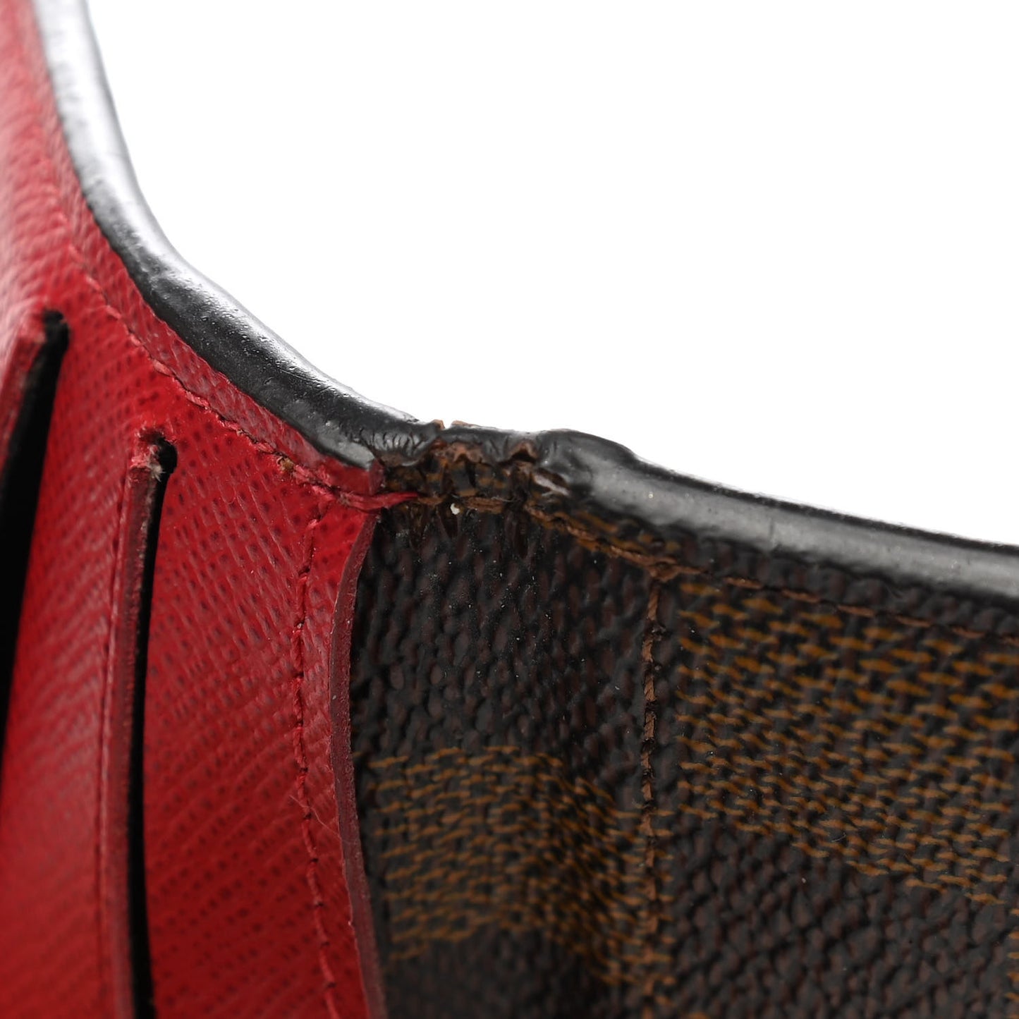 Damier Ebene Josephine Wallet Red