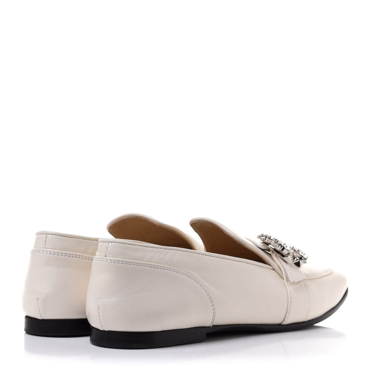 Nappa Crystal Mani Flat Loafer 39.5 Latte