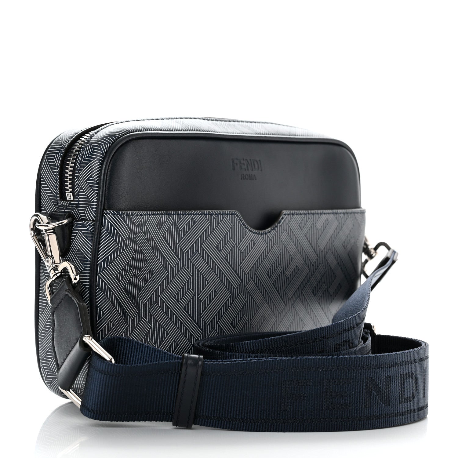 Fendi Calfskin Shadow Striped FF Logo Camera Case Multicolor 3 of 11