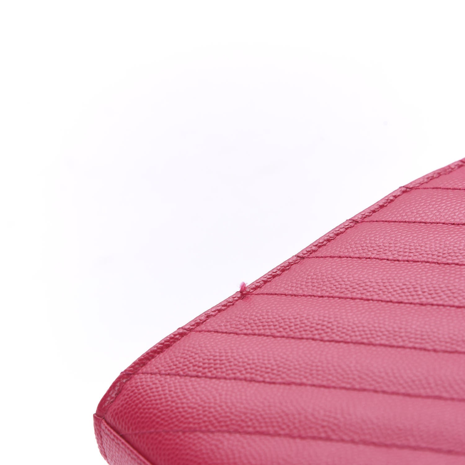 Saint Laurent Grain De Poudre Matelasse Chevron Monogram Chain Wallet Fresh Fuchsia 8 of 12