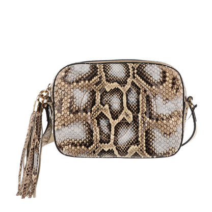 Gucci Python Small Soho Disco Bag Off White Nut Brown Beige 1 of 8