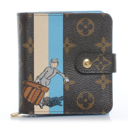 Louis Vuitton Monogram Groom Compact Zip Wallet Blue 1 of 9