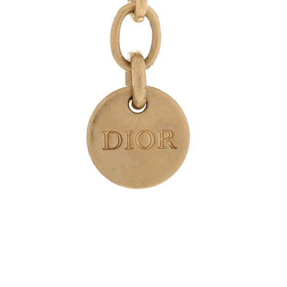 Christian Dior Pearl Metal Long Lariat Necklace Gold 8 of 9