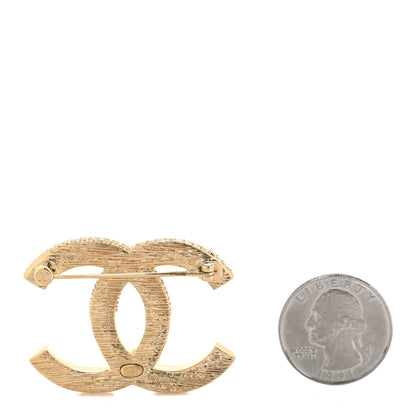 Chanel Metal Crystal CC Brooch Gold 2 of 4