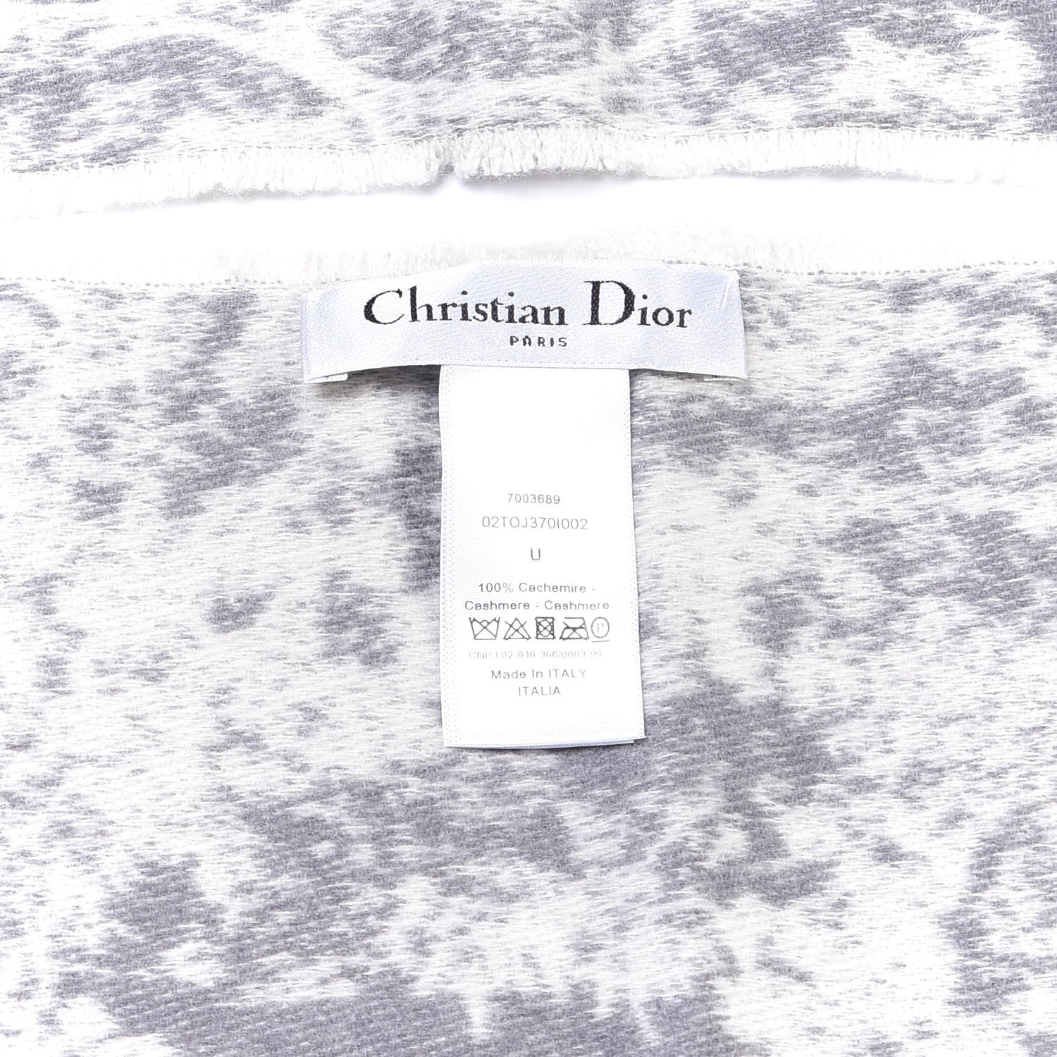 Christian Dior Cashmere Toile De Jouy Poncho Grey 4 of 4