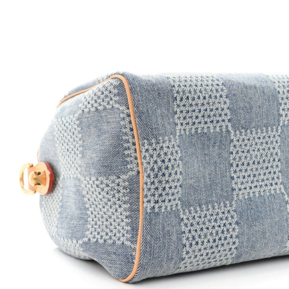 Louis Vuitton Damier Denim 3D Speedy Bandouliere 25 Bleu 9 of 10