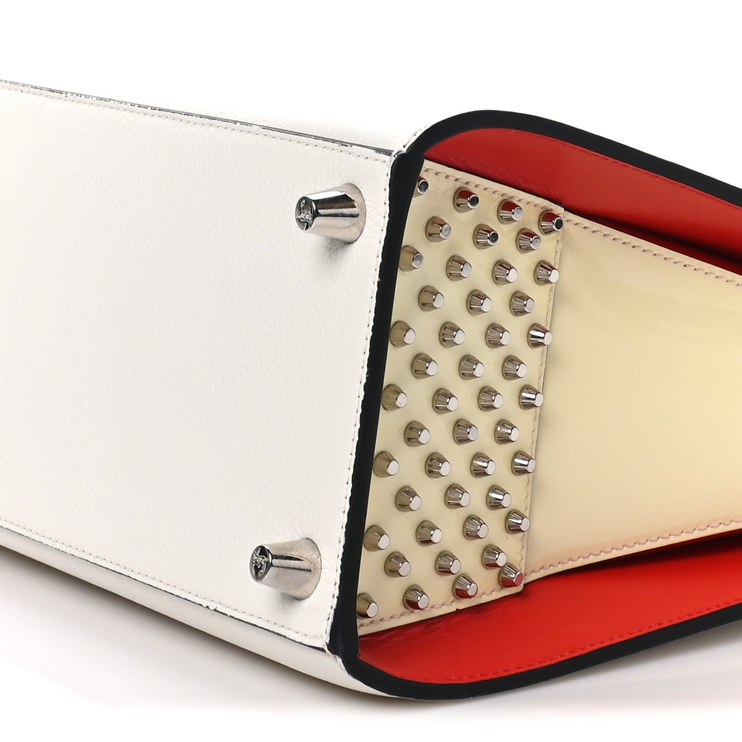 Calfskin Empire Studded Medium Paloma Snow