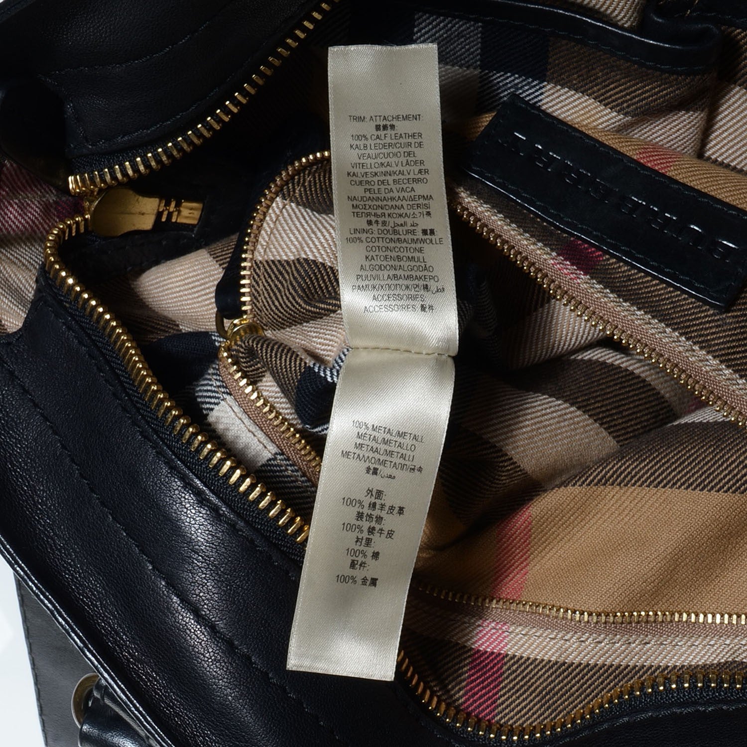 Burberry Vintage Washed Sheepskin Medium Bonington Tote Black 10 of 11