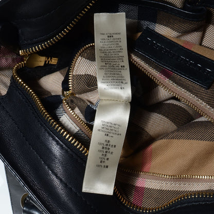 Burberry Vintage Washed Sheepskin Medium Bonington Tote Black 10 of 11