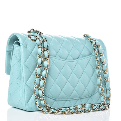Chanel Caviar Quilted Small Double Flap Light Blue 3 of 10