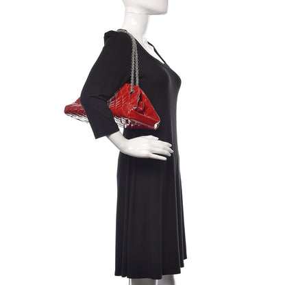 Chanel Patent Quilted Medium Just Mademoiselle Bowling Bag Red 2 of 12
