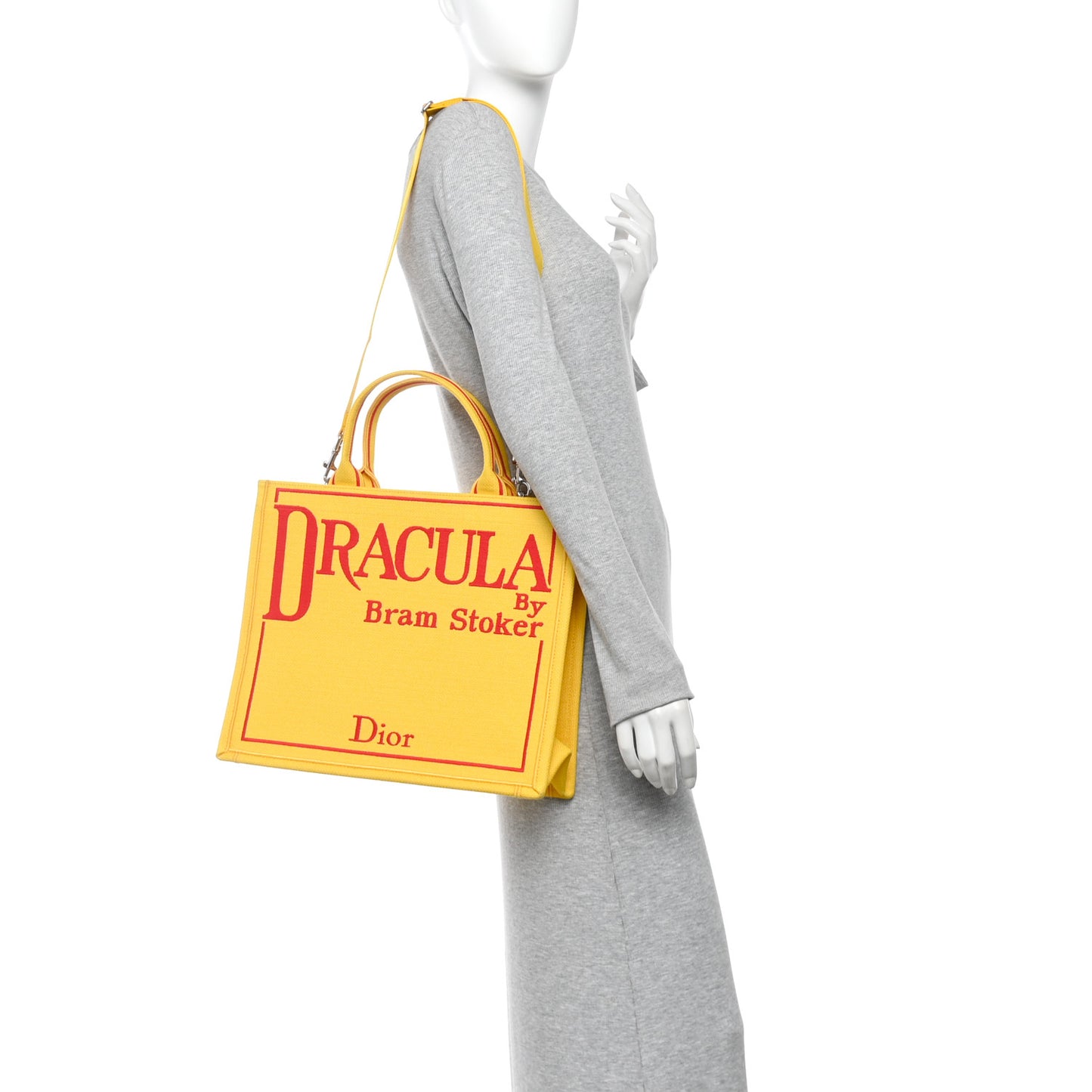 Canvas Embroidered Book Cover Medium Book Tote Yellow Red