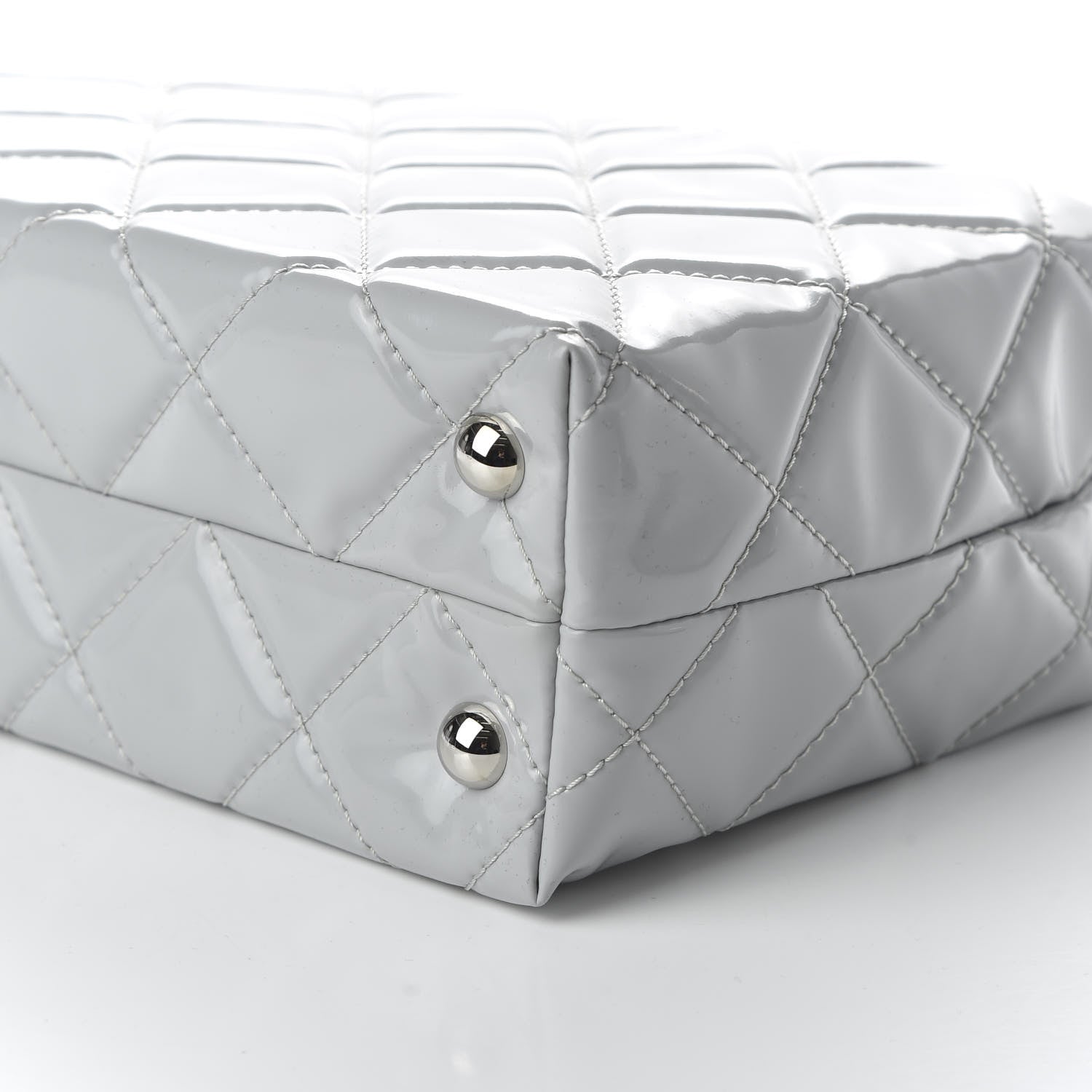 Chanel Vinyl Quilted In The Business North South Tote Light Grey 7 of 10