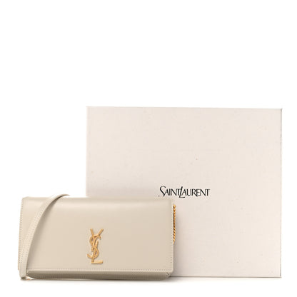 Saint Laurent Smooth Calfskin Monogram Phone Holder Crossbody Crema Soft 14 of 14