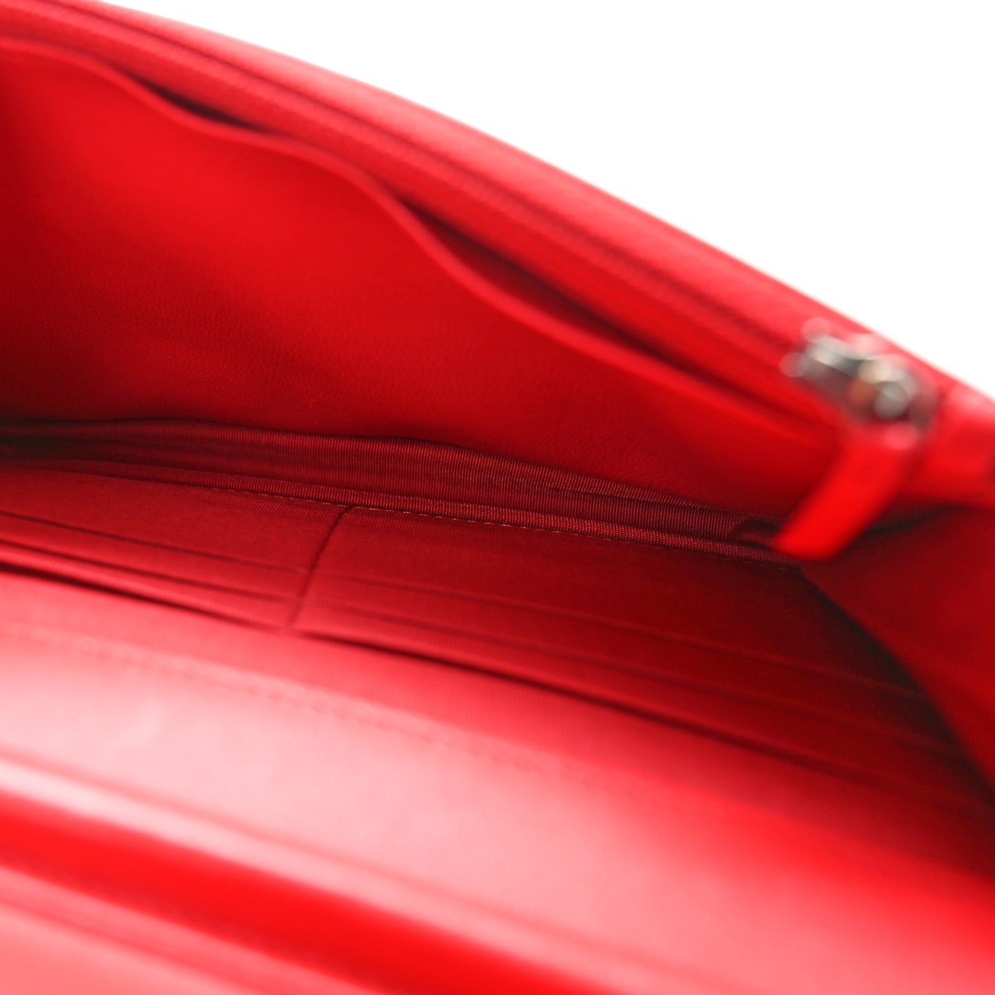 Lambskin Quilted Boy Wallet On Chain WOC Red