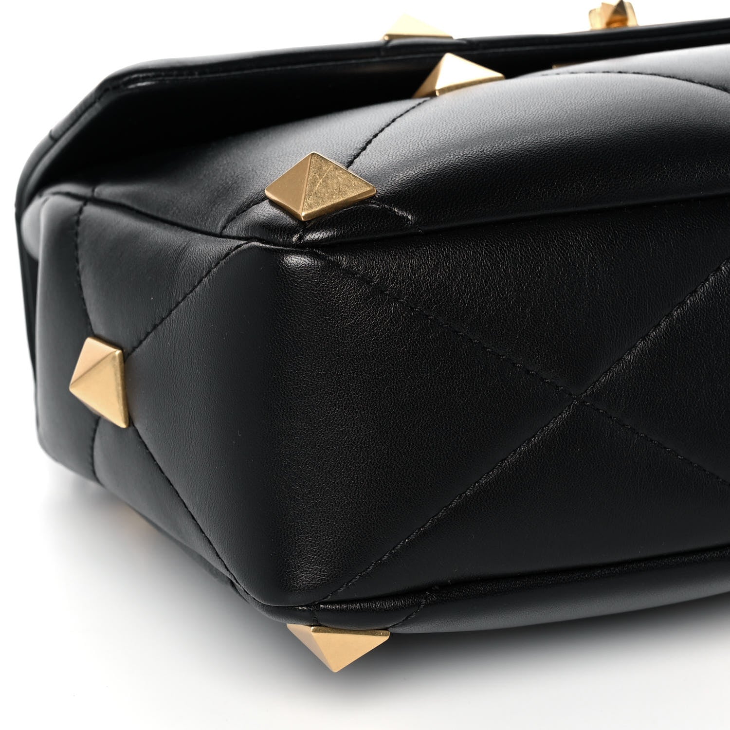 Valentino Garavani Nappa Large Roman Stud Shoulder Bag Black 7 of 10