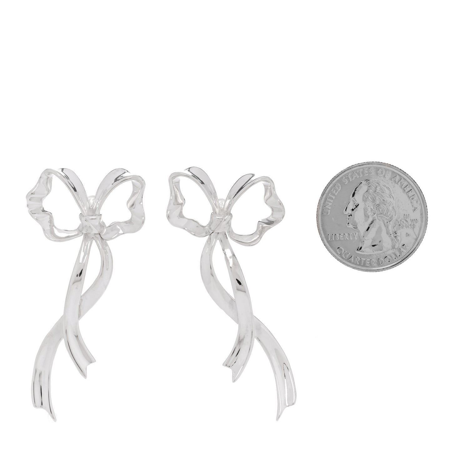Sterling Silver Large Bow Earrings