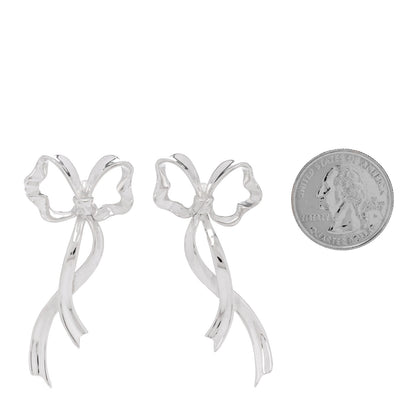 Tiffany Sterling Silver Large Bow Earrings 2 of 4