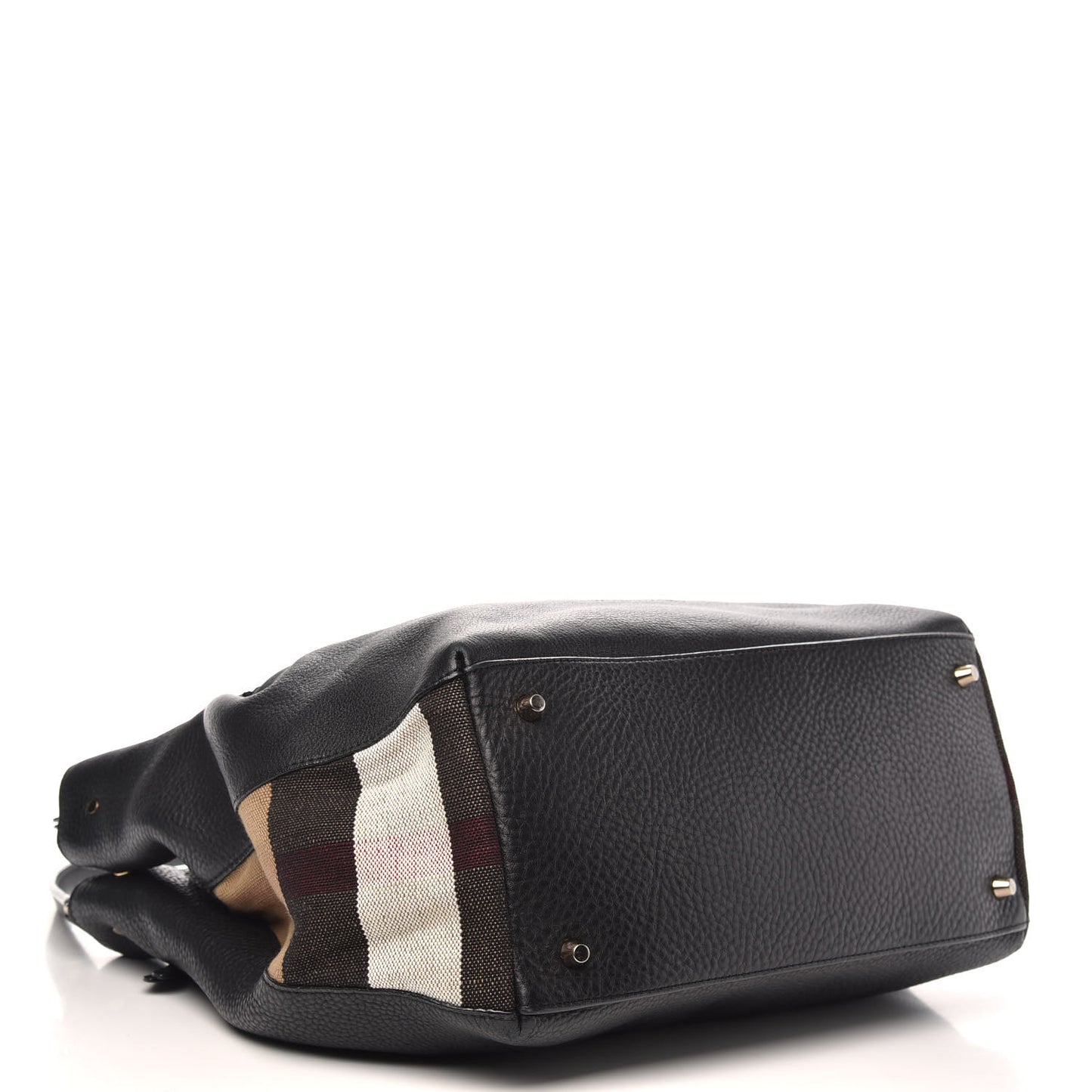 Grainy Calfskin House Check Medium Maidstone Black