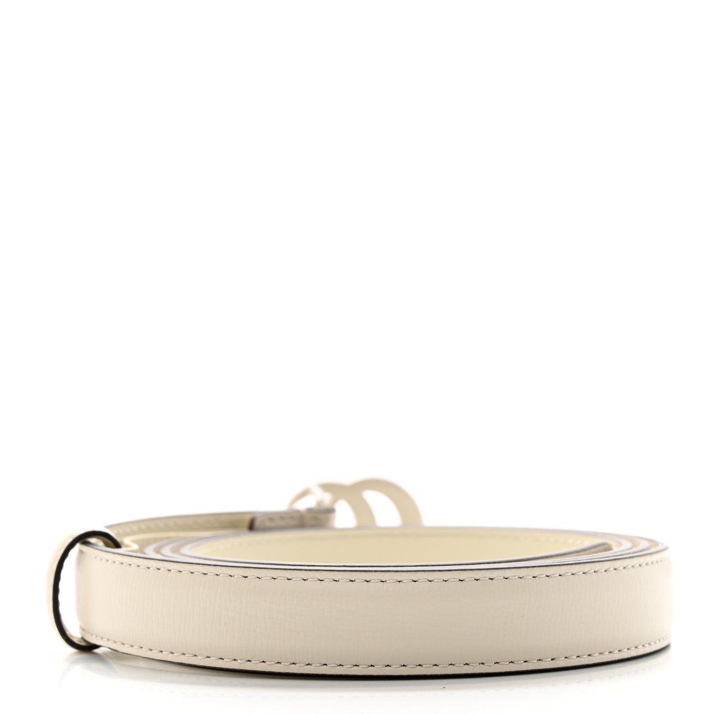 Azalea Calfskin Enamel Monochrome Double G 20mm Belt 110 44 Mystic White