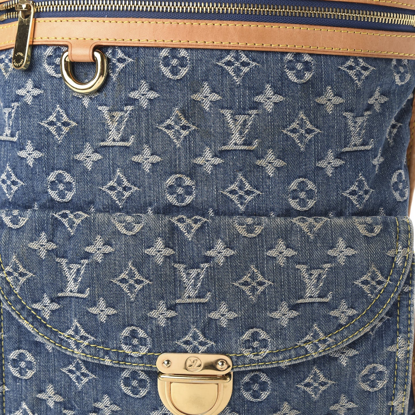 Monogram Denim Sac Plat Blue