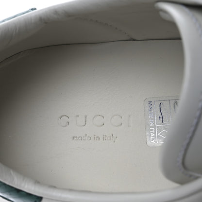 Gucci Calfskin Ayers Bee Embroidered Womens Ace Sneakers 37.5 White Green 10 of 15
