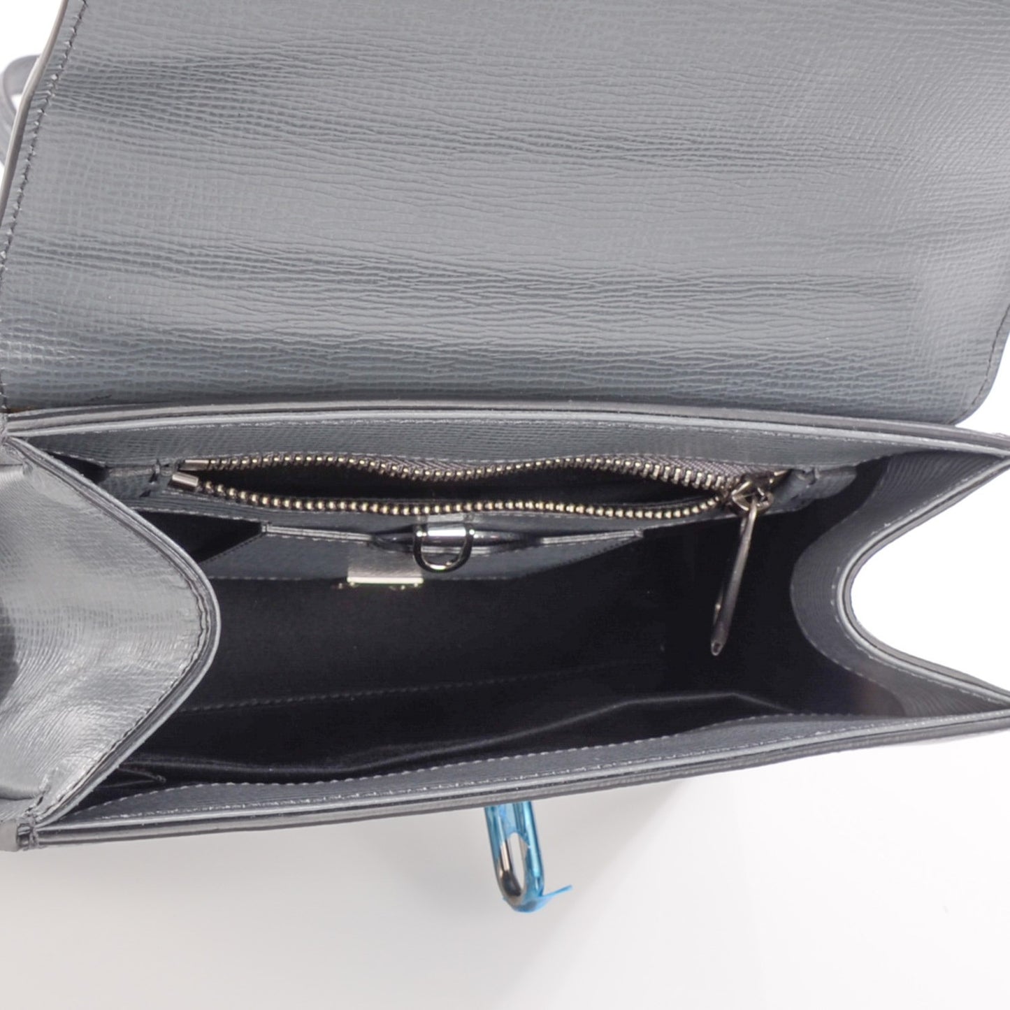 Calfskin Studded Monica Lock Crossbody Light Grey