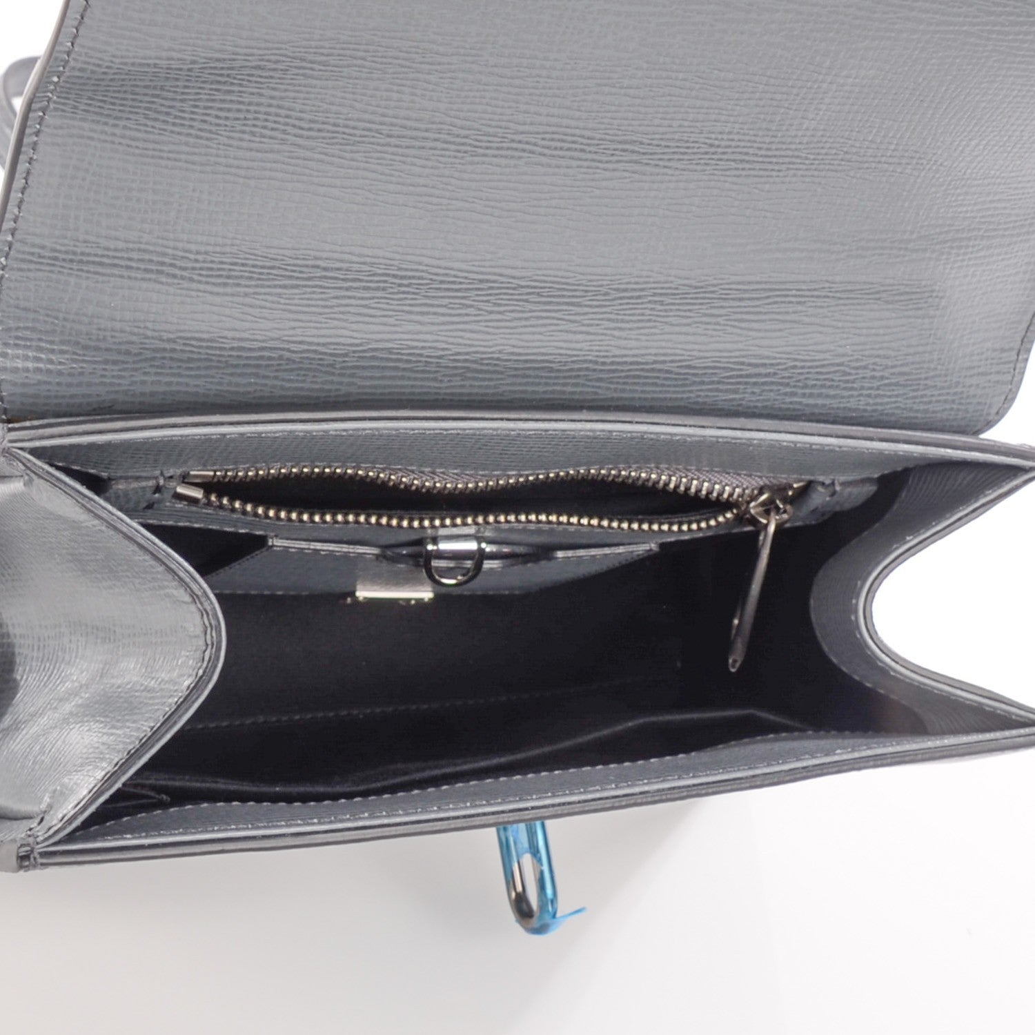 Dolce & Gabbana Calfskin Studded Monica Lock Crossbody Light Grey 5 of 7