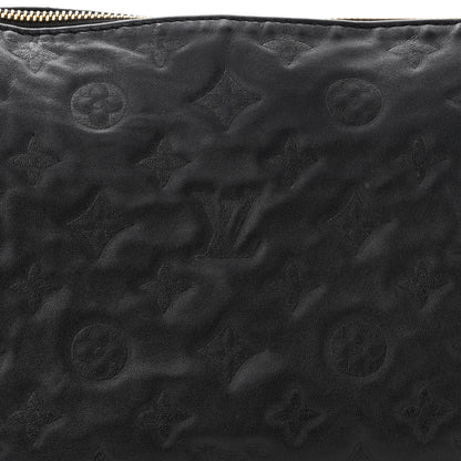 Louis Vuitton Lambskin Embossed Monogram Coussin PM Black 10 of 16