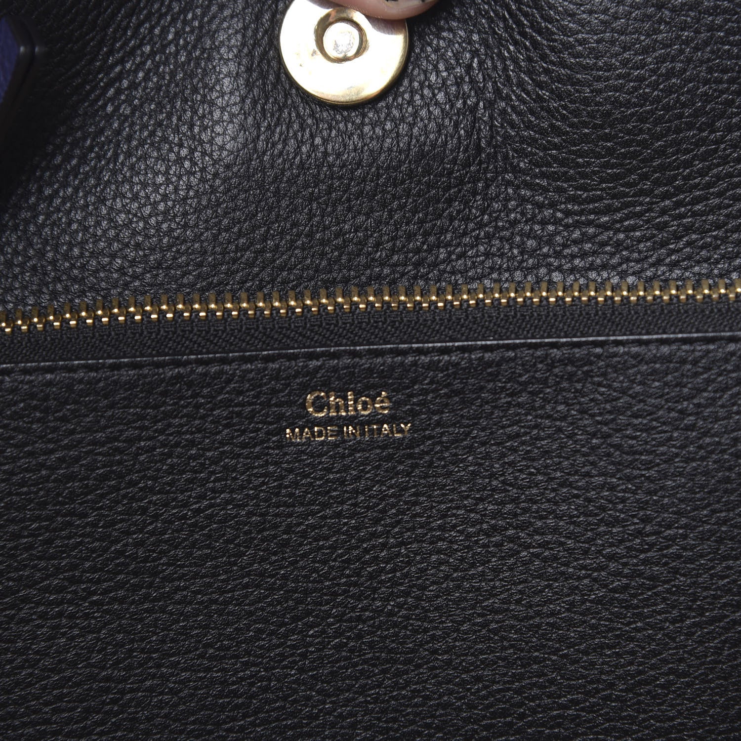 Chloe Grained Calfskin Suede Medium Faye Tote Royal Navy 10 of 10