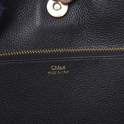 Chloe Grained Calfskin Suede Medium Faye Tote Royal Navy 10 of 10