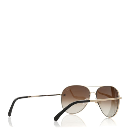 Chanel Metal Polarized Aviator CC Sunglasses 4189-T-Q Brown 4 of 8
