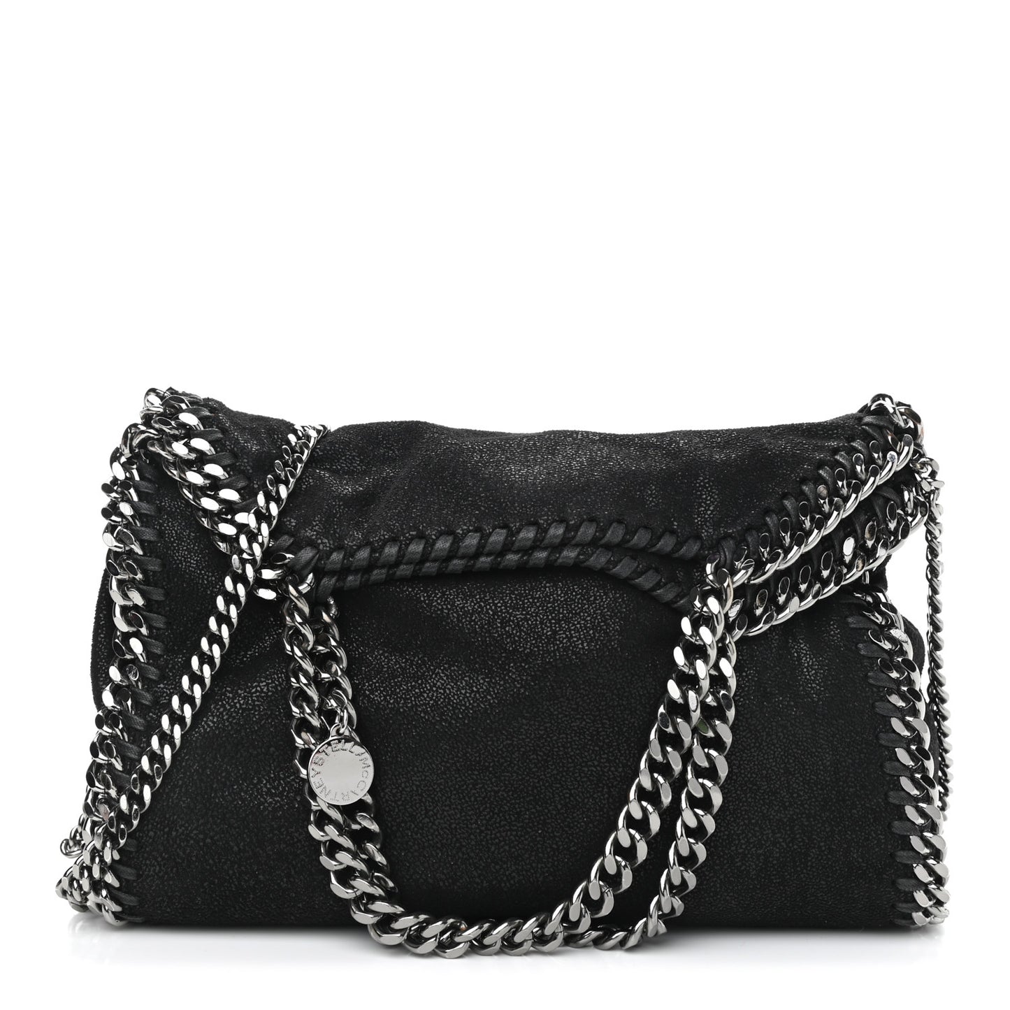 Shaggy Deer Mini Falabella Fold Over Tote Black