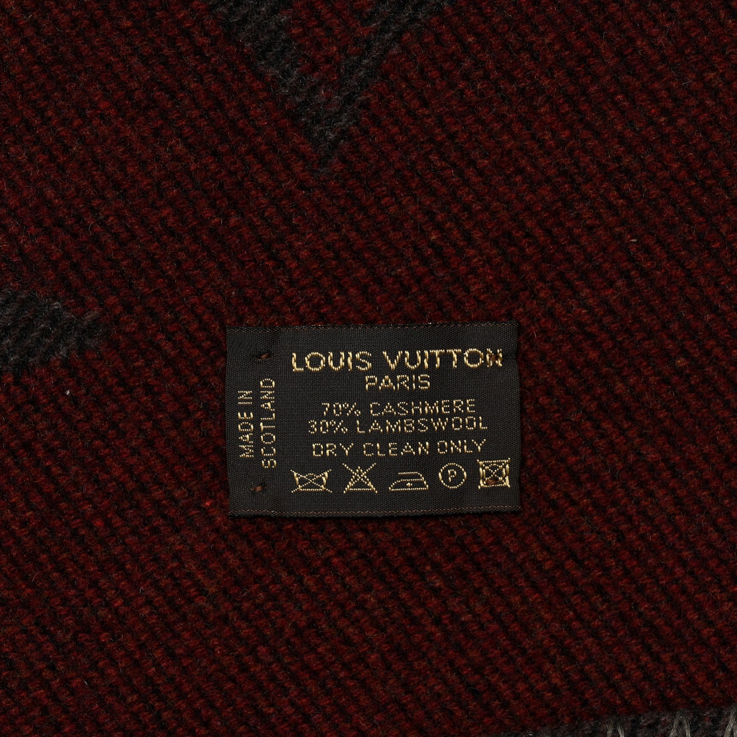 Cashmere Lambswool Monogram Scarf Grey
