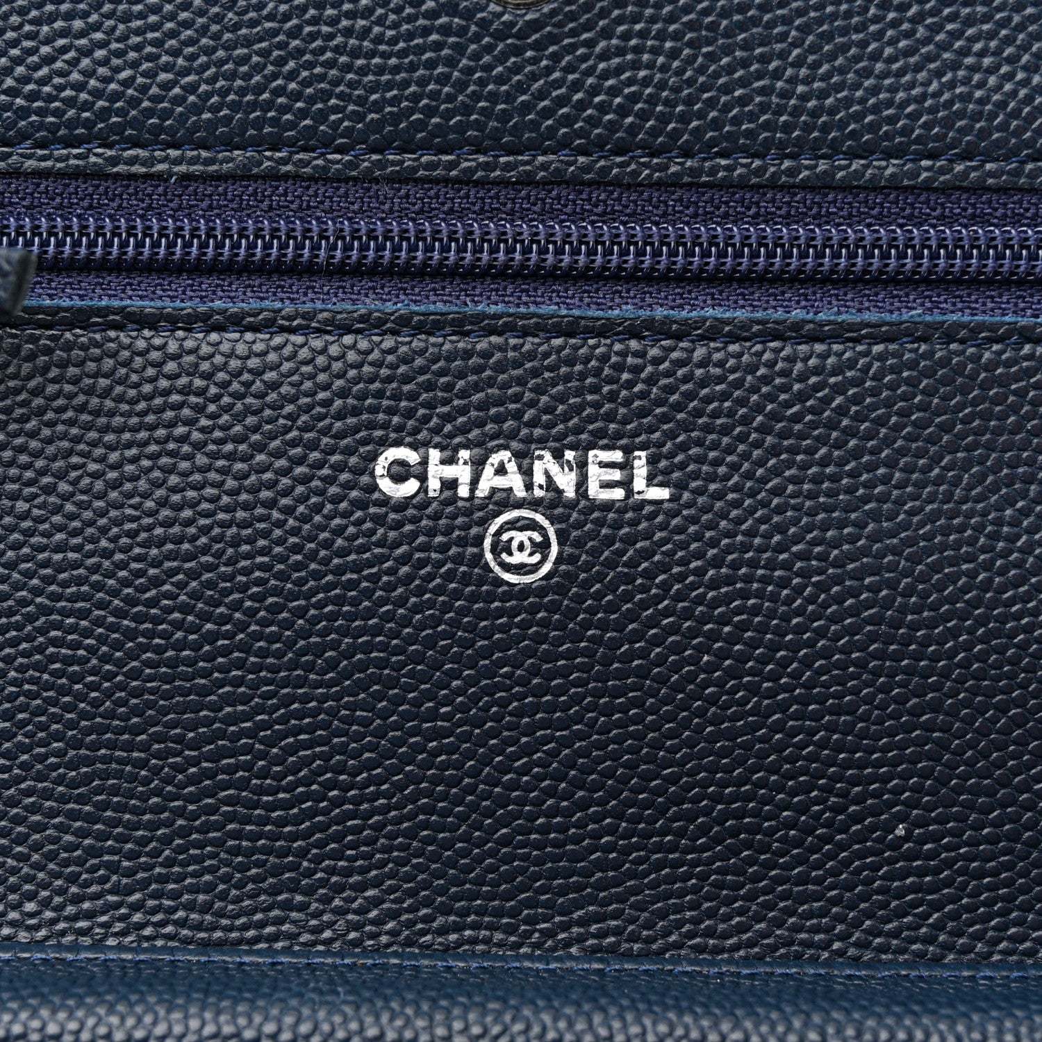 Chanel Caviar Quilted Wallet on Chain WOC Navy 6 of 11
