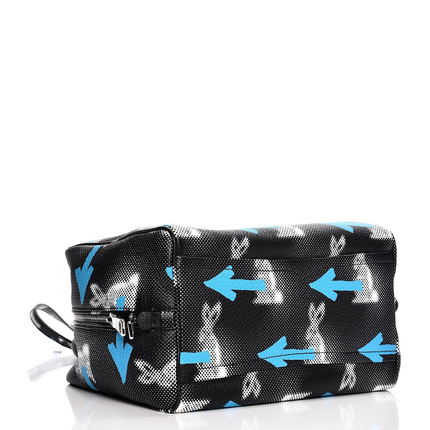 Vitello Daino Rabbit Print Inside Bag Black Azzurro